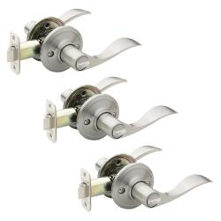 Waverlie Lever Right-Hand Privacy Door Handles (Set of 3)