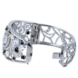 Rhodium-plated Cubic Zirconia Swirl Bracelet