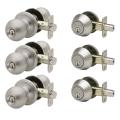 Ball Single Cylinder Dead Bolts Knob Entry Door Handles (Set of 3)