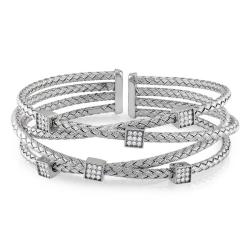 14k White Gold 1/3ct TDW Diamond Bangle Bracelet (G-H, SI1)