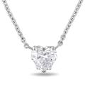 14k White Gold 1ct TDW Heart-shaped Diamond Necklace (E, SI2) (GIA)