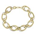 14k Two-tone Gold Double Oval Link Bracelet