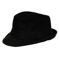 Women's Black Cotton Felt Fedora (China)