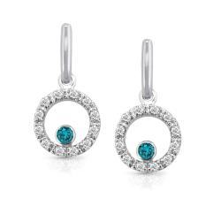 14k White Gold 1/3ct TDW Blue and White Diamond Earrings (I-J, I1-I2)