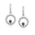 14k White Gold 1/3ct TDW Black and White Diamond Earrings (I-J, I1-I2)