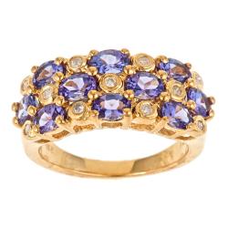 Dyach 18k Gold and Silver Tanzanite and 1/8ct TDW Diamond Ring (G-H, I1-I2)