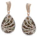 Pink Silver Quartz and 1/4ct TDW Diamond Earrings (G-H, I2-I3)