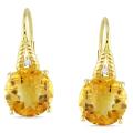 Yellow Silver Citrine and Diamond Accent Earrings (G-H, I3)