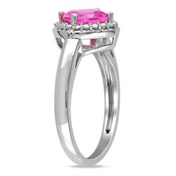 Sterling Silver 2ct TGW Created Pink Sapphire Fashion Ring