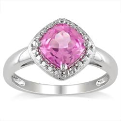 Sterling Silver 2ct TGW Created Pink Sapphire Fashion Ring