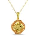 Yellow Silver Citrine and Orange Sapphire Fashion Necklace