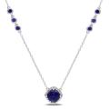 Miadora Sterling Silver Created Sapphire Necklace
