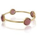 ELYA Designs 22K Goldplated Pink Quartz Bangle Bracelet