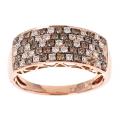 14k Rose Gold 3/4ct TDW Brown and White Diamonds Zig-zag Ring