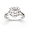 14k White Gold 1 1/4 TDW Heart Cut Diamond Engagement Ring (H SI1)