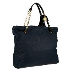 Lanvin Navy Amalia Quilted Leather Tote Bag