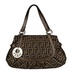 Fendi Ombra Chef Canvas Shoulder Bag
