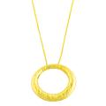 14k Yellow Gold Puffed Circle of Life Necklace