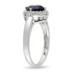 Miadora Sterling Silver Created Sapphire Ring
