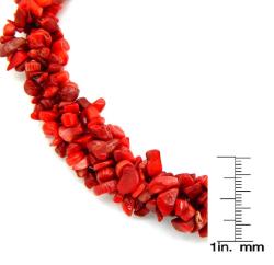Pearlz Ocean Sterling Silver Red Coral Chips Necklace