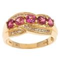 Dyach 14k Yellow Gold Pink Tourmaline and 1/5ct TDW Diamond Ring (G-H, I1-I2)