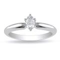 14k White Gold 1/4ct TDW Marquise Diamond Solitaire Ring (G-H, I1)