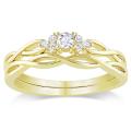 10k Yellow Gold 1/6ct TDW Diamond Bridal Ring Set (G-H, I2-I3)