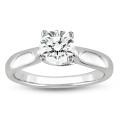 14k White Gold 1ct TDW Diamond Crossover Solitaire Ring (SI2, I-J)