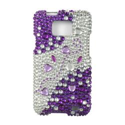 Full Rhinestone Purple Silver Case for AT&T Samsung Galaxy SII I777