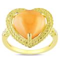 Yellow Silver Diamond Accent Ring (G-H, I3)