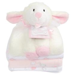 Piccolo Bambino Cuddly Pal with 3 Flannel Receiving Blankets