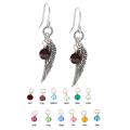 Charming Life Angel Wing Charm Earrings with Birthstone Colors