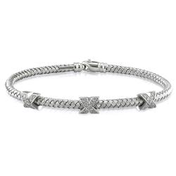 14k White Gold 1/3ct TDW White Diamond Flexible Bangle Bracelet (G-H, SI1-SI2)