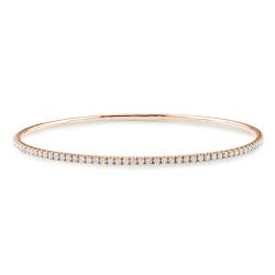 14k Pink Gold 2 1/4ct TDW Round White Diamond Bangle Bracelet (G-H, I1)