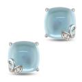 10k White Gold 9 CT TGW Topaz and Diamond Accent Earrings (H-I, I2-I3)
