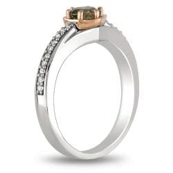 14k Two-Tone Gold 1/2ct TDW Brown and White Diamond Ring (H-I, I1-I2)