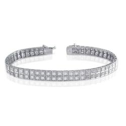 14k White Gold 4ct TDW Diamond Tennis Bracelet (I-J, I1-I2)