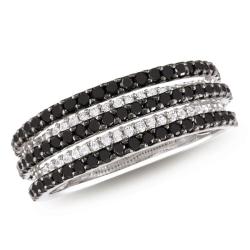Sterling Silver 1ct TDW Black and White Diamond Ring (G-H, I3)