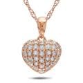 14k Pink Gold 1/4ct TDW Diamonds Heart Necklace (G-H, SI1-SI2)