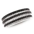 Sterling Silver 1ct TDW Black and White Diamond Ring (G-H, I3)