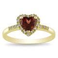 10k Yellow Gold Garnet and 1/10ct TDW Diamond Ring (G-H, I2-I3)
