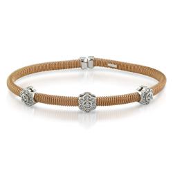 14k Pink and White Gold 3/8ct TDW Diamond Bangle Bracelet (G-H, SI1-SI2)