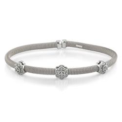 14k White Gold 3/8 ct TDW Diamond Bangle (G-H, SI1-SI2)