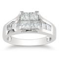 Miadora 14k Gold 1 1/3ct TDW Princess Diamond Engagement Ring (G-H, I1-I2)