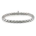 14k White Gold Sapphire Cobra Chain Bracelet