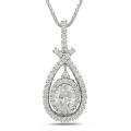18K White Gold 1 5/8 ct TDW Certified Diamond Pendant (E-F, SI1) (GIA)