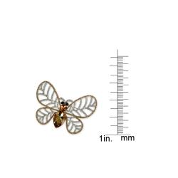 Cano Topaz and White Crystal Stones Butterfly Design Brooch