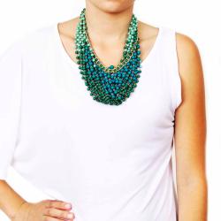 Nexte Jewelry Shades of Green Beaded Bib Necklace