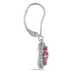 Miadora 14k White Gold 1ct TDW Pink and White Diamond Earrings (G-H,I1)