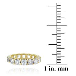 Icz Stonez 18k Yellow Gold over Silver Asscher-cut Cubic Zirconia Eternity Ring (9.24ct TGW)